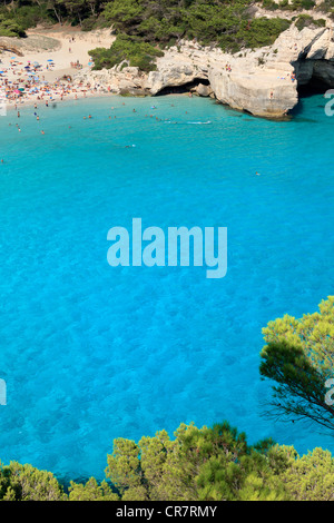 Isole Baleari Spagna, Menorca, Cala Mitjana Foto Stock