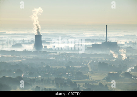 Vista aerea, ex THTR-300 Centrale Nucleare, oggi Westfalen carbone power station in costruzione, cassaforte enclosure, Hamm Foto Stock