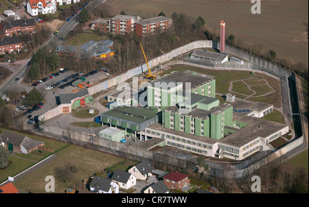 Vista aerea, prigione ospedale, JVA Froendenberg prigione, Menden, area di Sauerland, Renania settentrionale-Vestfalia, Germania, Europa Foto Stock
