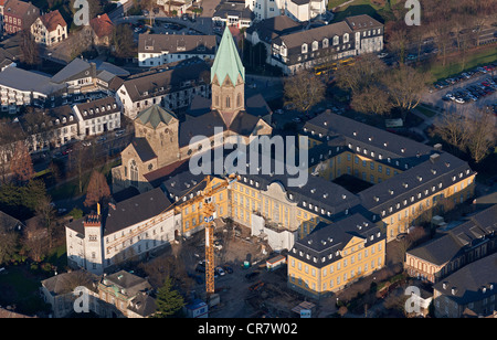 Vista aerea, Folkwang università delle arti, in Essen-Werden, Abtei Werden abbey, ristrutturazione dell'Università di Essen Foto Stock