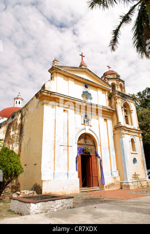 La Iglesia de Cristo de Buen Viaje chiesa sulla piazza principale di La Antigua, Veracruz, Messico. Foto Stock