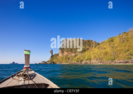 Thailandia, Provincia di Krabi, off Railay accessibile tramite la barca dalla coda lunga, Ko Hua Khwan o l'isola di pollo Foto Stock