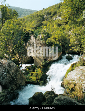 Francia, Gard, Causses e Cévennes, Mediterraneo agro pastorale paesaggio culturale patrimonio mondiale dell'UNESCO, Blandas, Foto Stock