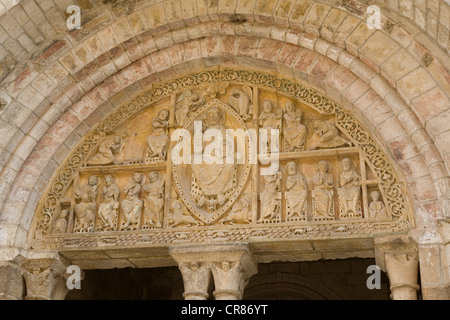 Francia, Lot, Haut Quercy, Valle della Dordogna, Carennac, etichettati Les Plus Beaux Villages de France, il romanico e il Foto Stock