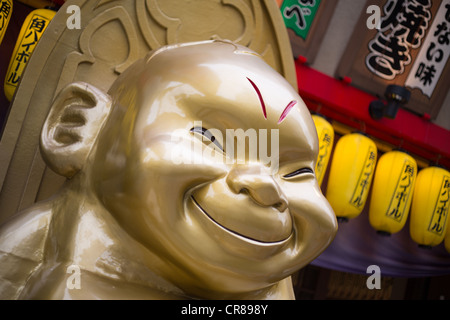 Billiken " Dio ", dio di 'cose come dovrebbero essere', nel quartiere Shinsekai, in Osaka, la regione di Kansai, Giappone Foto Stock