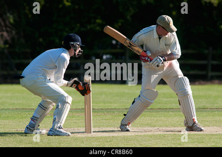 Village cricket al grande Alne Foto Stock