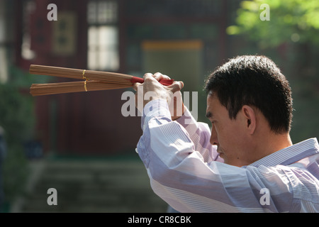 Tempio buddista, Guang-Ji tempio, Xicheng District, Pechino, Cina Foto Stock