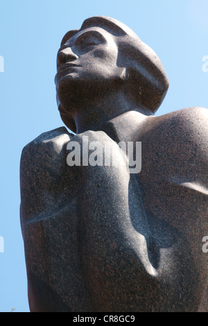 Statua di Adam Mickiewicz, Vilnius, Lituania, Europa Foto Stock