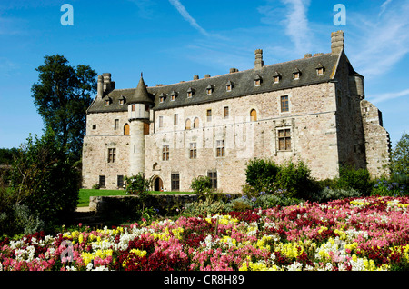 Francia, Cotes d'Armor, Ploezal, Chateau de la Roche Jagu costruito nel XV secolo Foto Stock