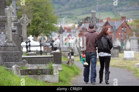 Il cimitero di Milltown, parte occidentale di Belfast, Irlanda del Nord Foto Stock