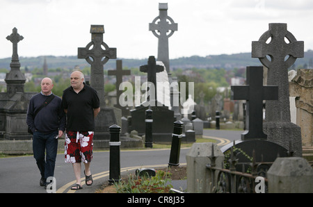 Il cimitero di Milltown, parte occidentale di Belfast, Irlanda del Nord Foto Stock