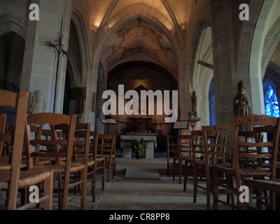 Inteiror della chiesa di Giverny, Giverny, Francia, 12 maggio 2012, © Katharine Andriotis Foto Stock