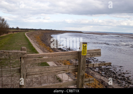 Parete di mare a Goldcliff, vicino a Newport, Foto Stock