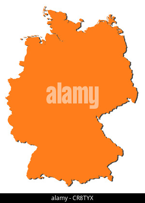Mappa Politico della Germania con i diversi Stati membri. Foto Stock