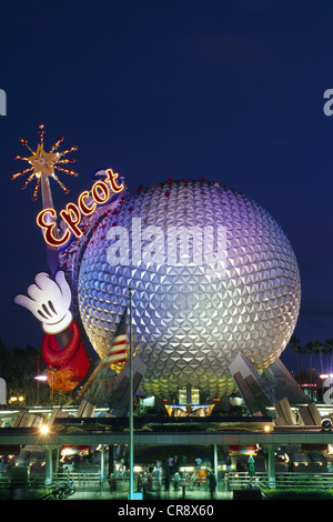Epcot Center, il parco a tema Disneyland, Orlando, Florida, Stati Uniti d'America Foto Stock