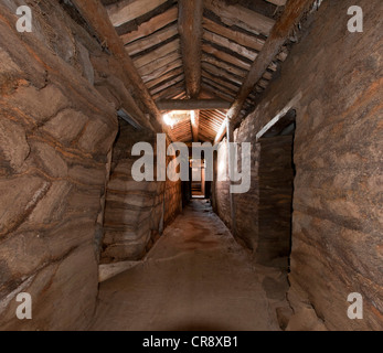 Interno, Glaumbaer turf agriturismo e museo, Skagafjoerður, Nord Islanda, Islanda, Europa Foto Stock