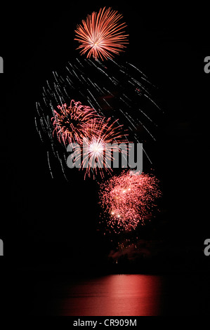 Fuochi d'artificio, Pyro giochi festival, Ferropolis, Graefenhainichen, Sassonia-Anhalt, Germania, Europa Foto Stock