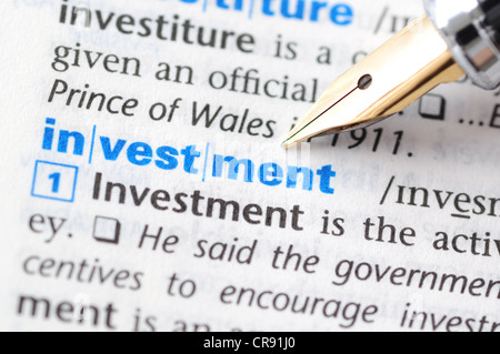 Investimenti - Serie di dizionario Foto Stock