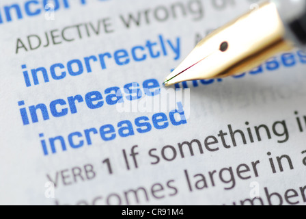 Aumento - Serie di dizionario Foto Stock