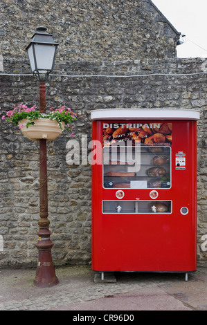 Pane macchina distributrice, Colleville-sur-Mer, in Normandia, Francia, Europa Foto Stock
