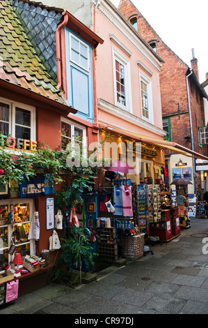 Strada nel Schnoorviertel, quartiere Schnoor, Brema, Germania, Europa Foto Stock