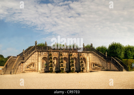 Grand Cascade in Herrenhausen Gardens, i giardini barocchi, stabilito a nome della Principessa Sophie dal 1696 al 1714 Foto Stock