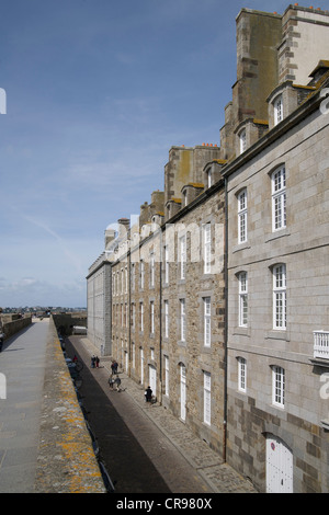 Bastione, Saint-Malo, Brittany, Francia, Europa Foto Stock