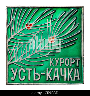 Era comunista il badge dall'URSS - Spa Resort Ust Pitching nella regione di Perm Foto Stock