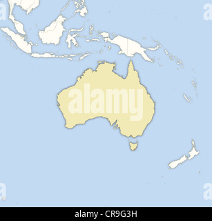 Mappa Politico di Australia con i diversi Stati membri. Foto Stock