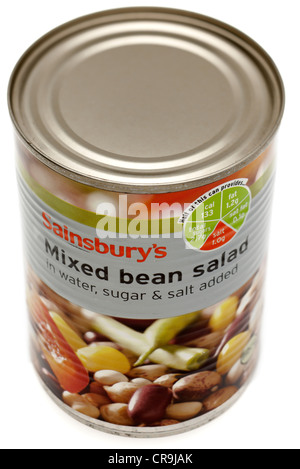 Possibile di Sainsburys miscelati insalata di fagioli in acqua con aggiunta di zucchero e sale Foto Stock