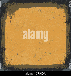Nera-gialla telaio grunge. Foto Stock