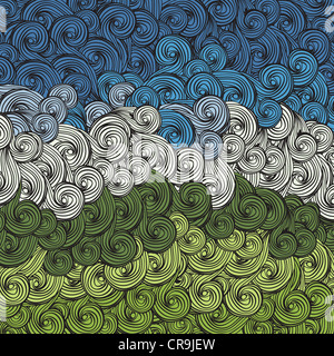 La terra e il cielo sfondo astratto Foto Stock