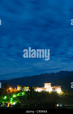 Jakar Dzong, Castello di uccello bianco (1667), Jakar, Bumthang, Chokor Valley, Bhutan, Asia Foto Stock