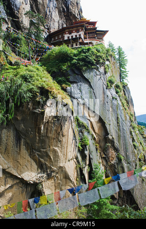 Tigri nido, Taktshang Goemba, Paro Valley, Bhutan, Asia Foto Stock