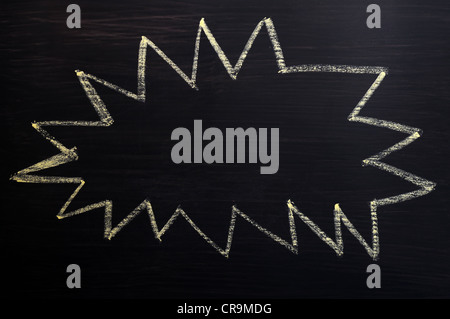Raggiungere l'arte blackboard la bolla scoppiò business chalk raccolta chat concetto di comunicazione contenuto concettuale design creatività Foto Stock