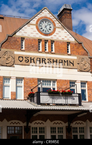 La stazione ferroviaria di Oskarshamn / Svezia. Foto Stock