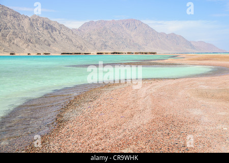 Scenic laguna al mare rosso nei pressi di Ras Abu Galum Foto Stock