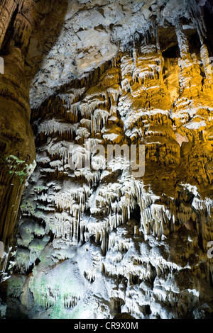 La formazione di roccia formazioni / / struttura / strutture all'interno di San Michele / Grotta di San Michele 's grotta a Gibilterra. Foto Stock