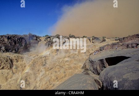 Condizioni meteorologiche estreme, cambiamenti climatici, inondazioni e la tempesta di sabbia, Augrabies Falls National Park, Sud Africa Foto Stock