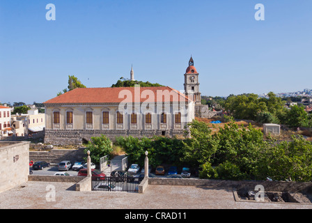 Agios Ioannis, vista dal Palazzo del Gran Maestro dei Cavalieri di Rodi, il centro storico di Rodi, Grecia, Europa Foto Stock