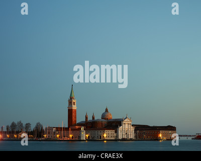 San Giorgio Maggiore al crepuscolo, Venezia, Veneto, Italia, Europa Foto Stock