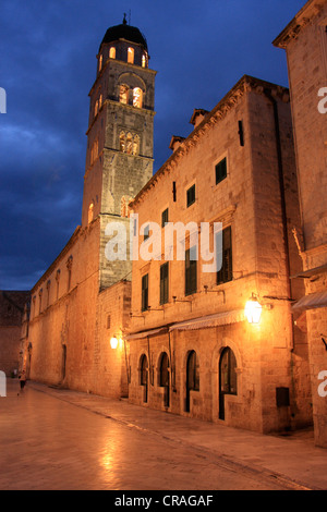 Città vecchia di notte, Dubrovnik, Croazia Foto Stock