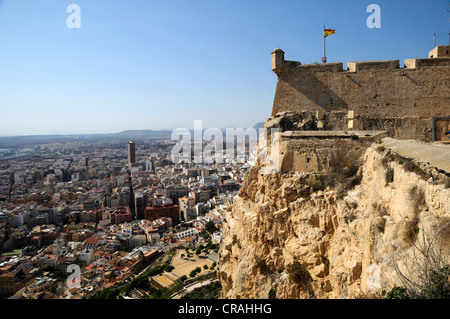 Castillo de Santa Bárbara, fort, Alicante, Costa Blanca, Spagna, Europa Foto Stock