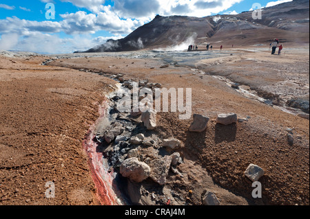 Un'area ad alta temperatura o Námaskarð Namskard, Námafjall, Mývatn, Nord Islanda, Europa Foto Stock