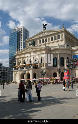 Alte Oper, la Vecchia Opera, Operaplatz square, Frankfurt am Main, Hesse, Germania, Europa Foto Stock