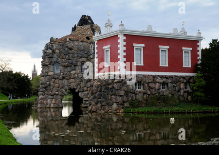 Villa Hamilton, Stein isola, Woerlitzer Park, sito Patrimonio Mondiale dell'UNESCO Dessau-Woerlitzer Gartenreich, Woerlitz, Sassonia-Anhalt Foto Stock