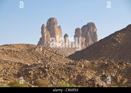 Paesaggio arido vicino Essendilene Gorge, Algeria, Africa Foto Stock