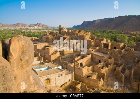 Case di pietra nel villaggio di Djanet, Algeria, Africa Foto Stock