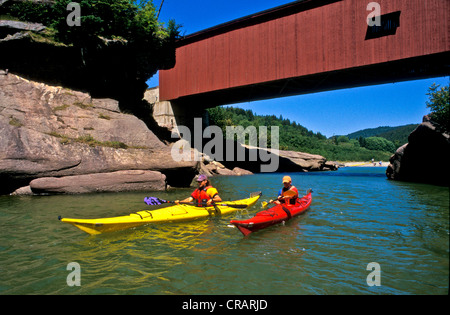 Kayakers al punto di Wolfe in Fundy National Park Foto Stock