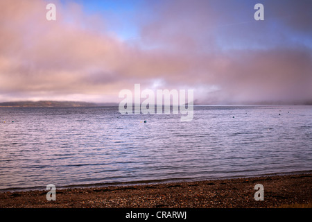 Guardando a Nord sul Loch Fyne da Otter Ferry. Argyll Foto Stock